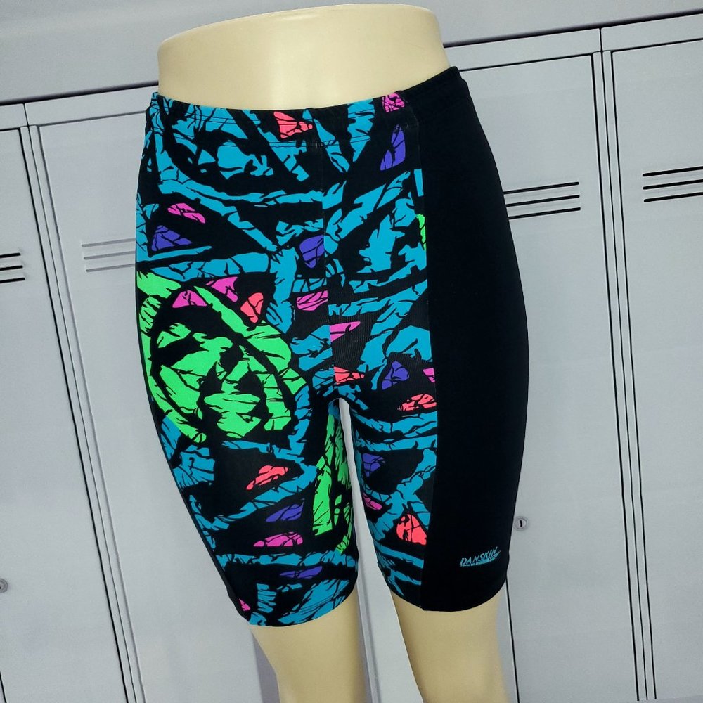 80s DANSKIN Aerobics Dance Spandex Compression Shorts Lycra Sz Medium